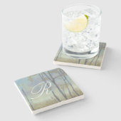 Monogram | Langkorrelige tarwe I Stenen Onderzetter (Zijkant)