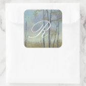 Monogram | Langkorrelige tarwe I Vierkante Sticker (Tas)