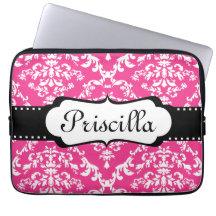 Monogram laptophoes Damask Roze Moderne Koel