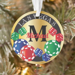 Monogram Las Vegas Casino Poker Chip Ornament