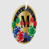 Monogram Las Vegas Casino Poker Chip Ornament (voorkant)
