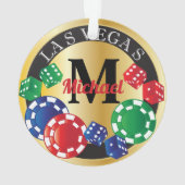 Monogram Las Vegas Casino Poker Chip Ornament (achterkant)