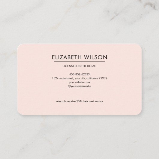 Monogram Lashes Esthetician Beauty Visitekaartje (Achterkant)