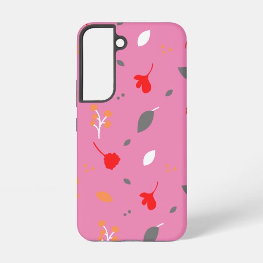 Monogram Latijnse Bloem Roze Samsung Galaxy 22 Hoesje (Achterkant)