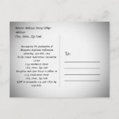 Monogram Laurel Black/White Aankondigingskaart (Achterkant)