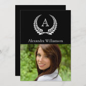 Monogram Laurel Black/White Kaart (Voorkant / Achterkant)