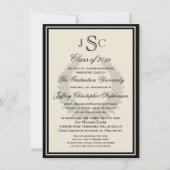 Monogram Laurel Classic College Graduation Kaart (Voorkant)