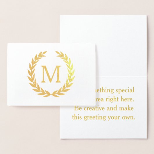 Monogram Laurel Folie Kaarten (Display)