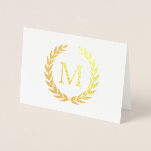 Monogram Laurel Folie Kaarten (Voorkant)