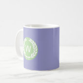 Monogram Laurel Leaf Wreath Koffiemok (Voorkant links)