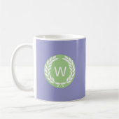 Monogram Laurel Leaf Wreath Koffiemok (Links)