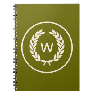 Monogram Laurel Leaf Wreath Notitieboek