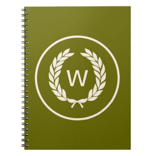 Monogram Laurel Leaf Wreath Notitieboek (Voorkant)