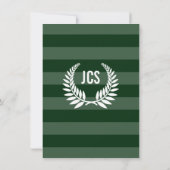 Monogram Laurel Masculine Green Afstuderen Kaart (Achterkant)