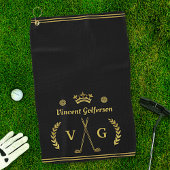 Monogram Laurel Wreath Clubs Crown met de naam Gol Golfhanddoek