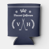 Monogram Laurel Wreath Golf Clubs Kroonnaam Blauw Blikjeskoeler (Voorkant)