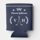 Monogram Laurel Wreath Golf Clubs Kroonnaam Blauw Blikjeskoeler (Achterkant)
