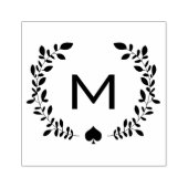 Monogram laurier en spade rubberstempel (Afrduk)