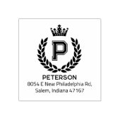 Monogram laurierkroon, het adres van de douaneteru rubberstempel (Afrduk)