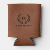 Monogram Lauwerkrans Bruin Nepleer Blikjeskoeler (Voorkant)