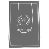 Monogram Lauwerkrans Grijs Medium Cadeauzakje (Achterkant)