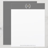 Monogram Lauwerkrans Grijs Papier (Voorkant / Achterkant)