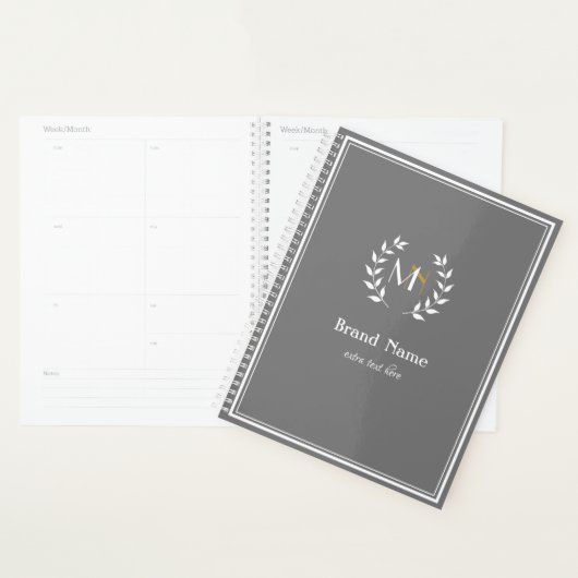 Monogram Lauwerkrans Grijs Planner (Display)