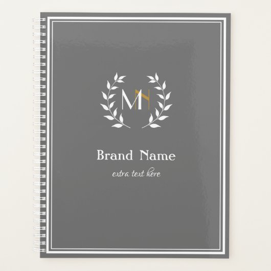 Monogram Lauwerkrans Grijs Planner (Voorkant)