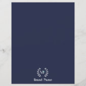 Monogram Lauwerkrans Navy Blauwe Papier (Achterkant)