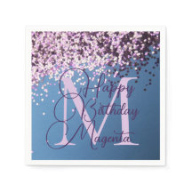 Monogram Lavendel Confetti Verjaardag gepersonalis