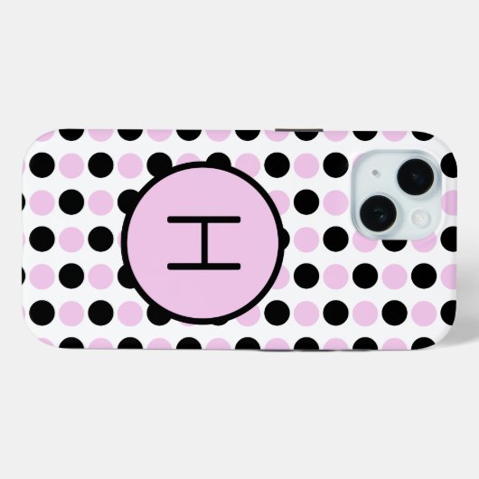 Monogram Lavendel en zwart Case-Mate iPhone Case (Achterkant (horizontaal))