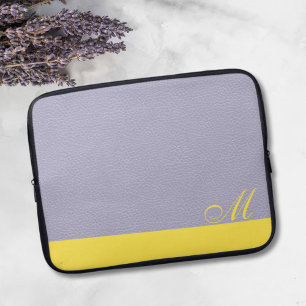 Monogram Lavendel Geel Elegante Laptop Mouw Laptop Sleeve