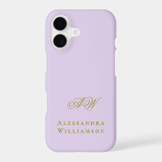 Monogram Lavendel Gouden Initialen Naam Minimalist