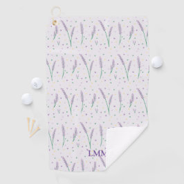 Monogram Lavendel Harten Girly  Golf Golfhanddoek