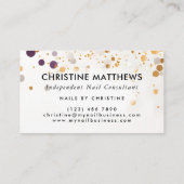 Monogram Lavendel Paarse en gouden moderne paillet Visitekaartje (Achterkant)