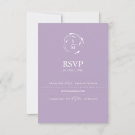 Monogram Lavendel RSVP kaart bruiloft website