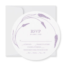 Monogram Lavendel RSVP-kaart Stapelbare uitnodigin