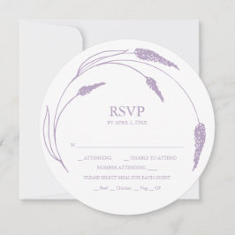 Monogram Lavendel RSVP-kaart Stapelbare uitnodigin Kaart