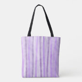 Monogram Lavendelstrepen Aangepast Tote Bag (Achterkant)