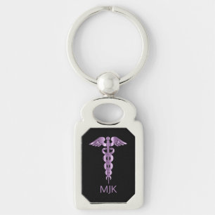 Monogram Lavender    CaduceusKeychain Sleutelhanger