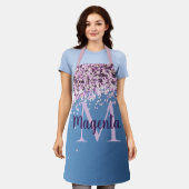 Monogram Lavender Confetti on Blue Schort (Gedragen)