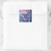 Monogram Lavender Confetti on Blue Vierkante Sticker (Tas)