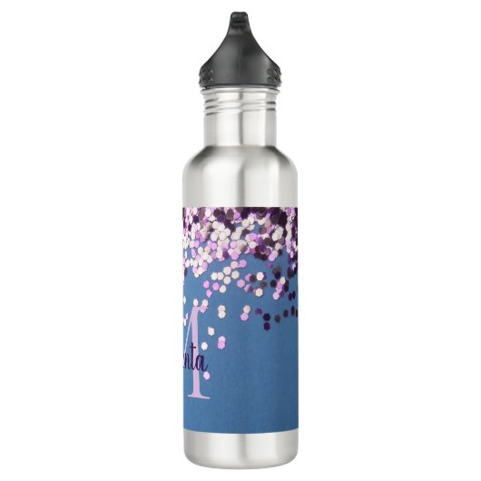 Monogram Lavender Confetti on Blue Waterfles (Rechts)