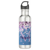 Monogram Lavender Confetti on Blue Waterfles (Voorkant)