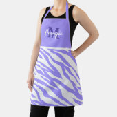 Monogram lavender en witte Zebrastripes Schort (Insitu)