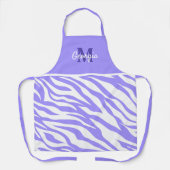 Monogram lavender en witte Zebrastripes Schort (Voorkant)