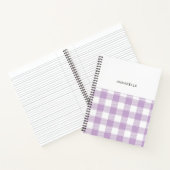 Monogram Lavender Gingham Girly Elegant Notitieboe Notitieboek (Binnen)