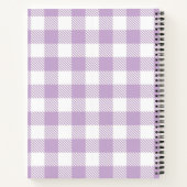 Monogram Lavender Gingham Girly Elegant Notitieboe Notitieboek (Achterkant)