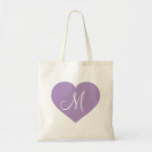 Monogram Lavender Heart Tote Bag (Voorkant)