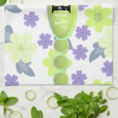 Monogram lavender Mint Spring Flowers Theedoek (Gevouwen)